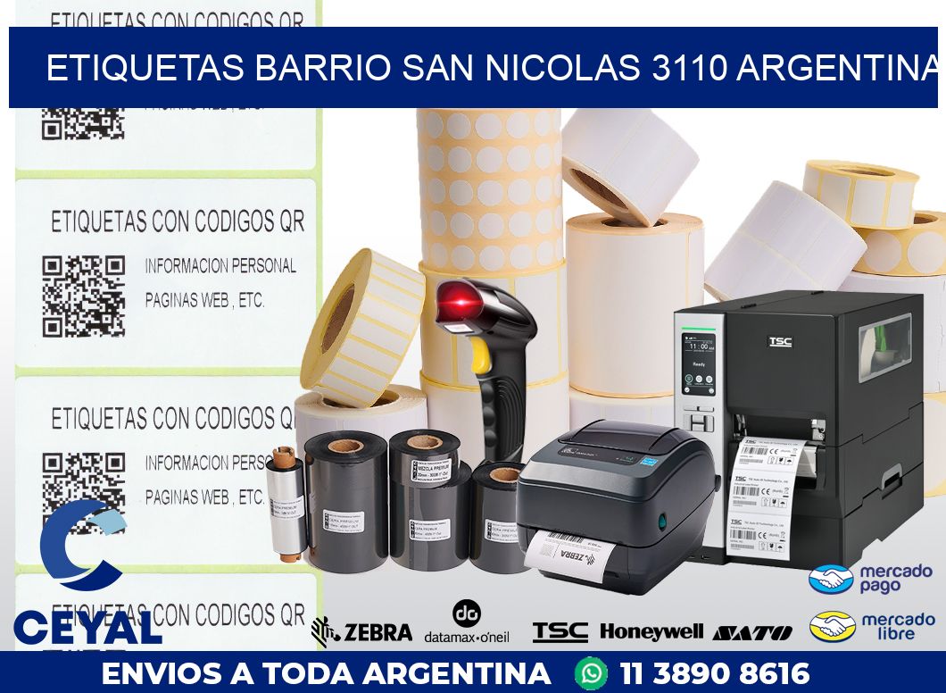 etiquetas barrio san nicolas 3110 argentina