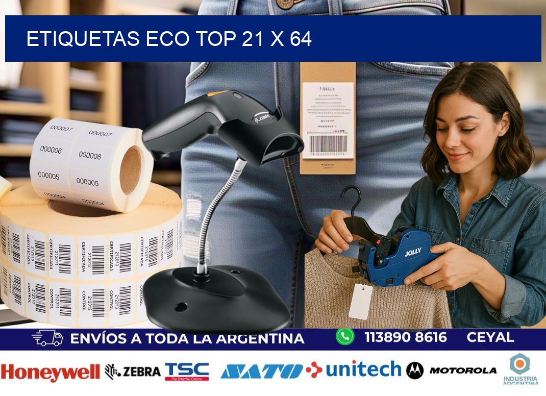 etiquetas eco top 21 x 64