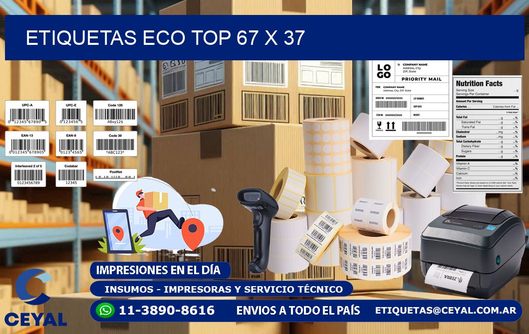 etiquetas eco top 67 x 37