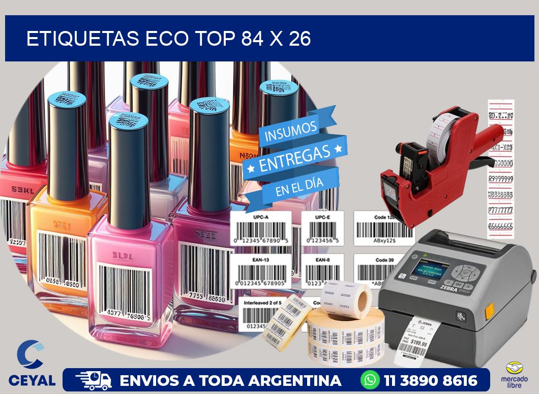 etiquetas eco top 84 x 26