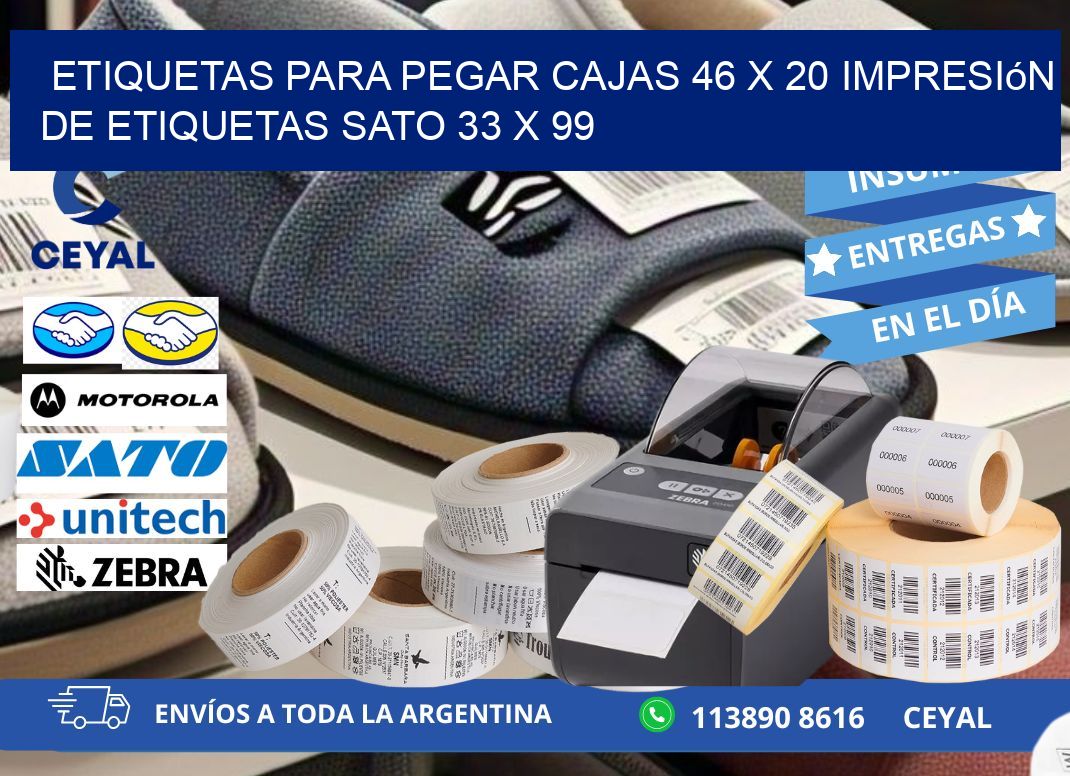 etiquetas para pegar cajas 46 x 20 impresión de etiquetas sato 33 x 99
