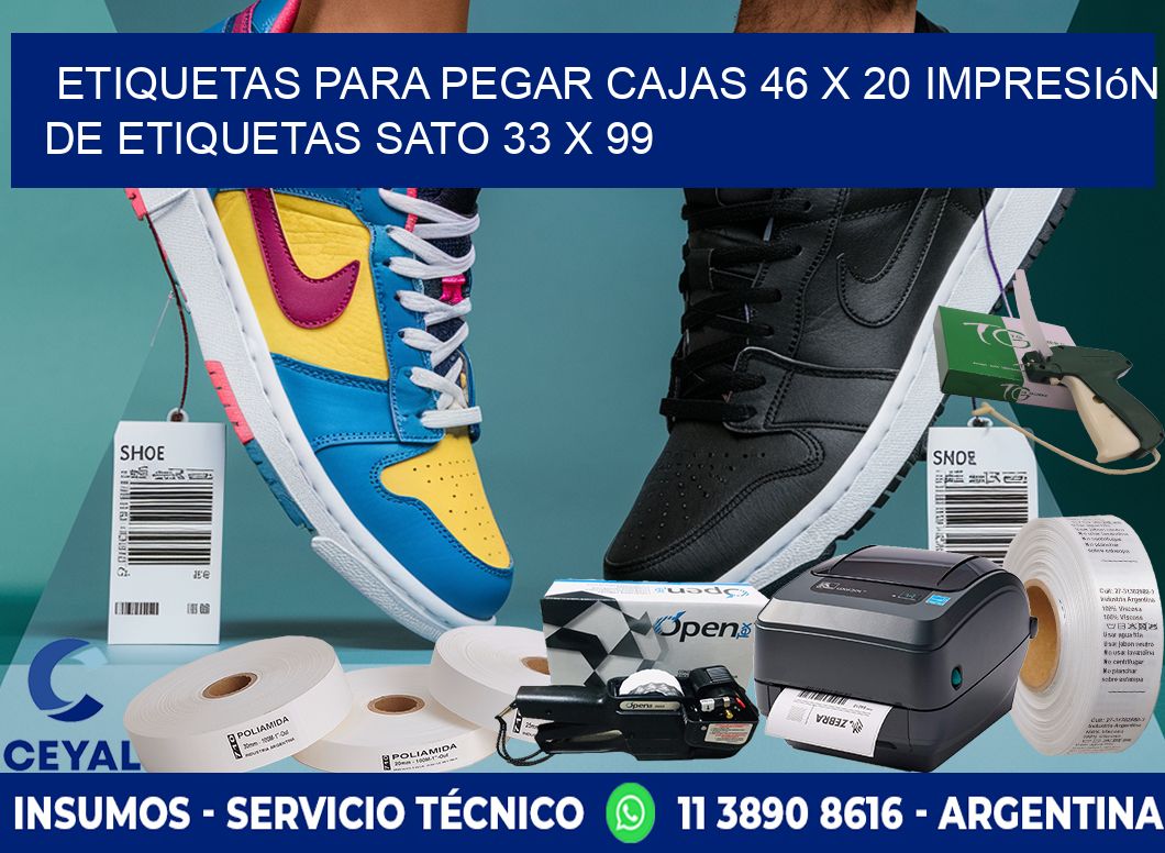 etiquetas para pegar cajas 46 x 20 impresión de etiquetas sato 33 x 99