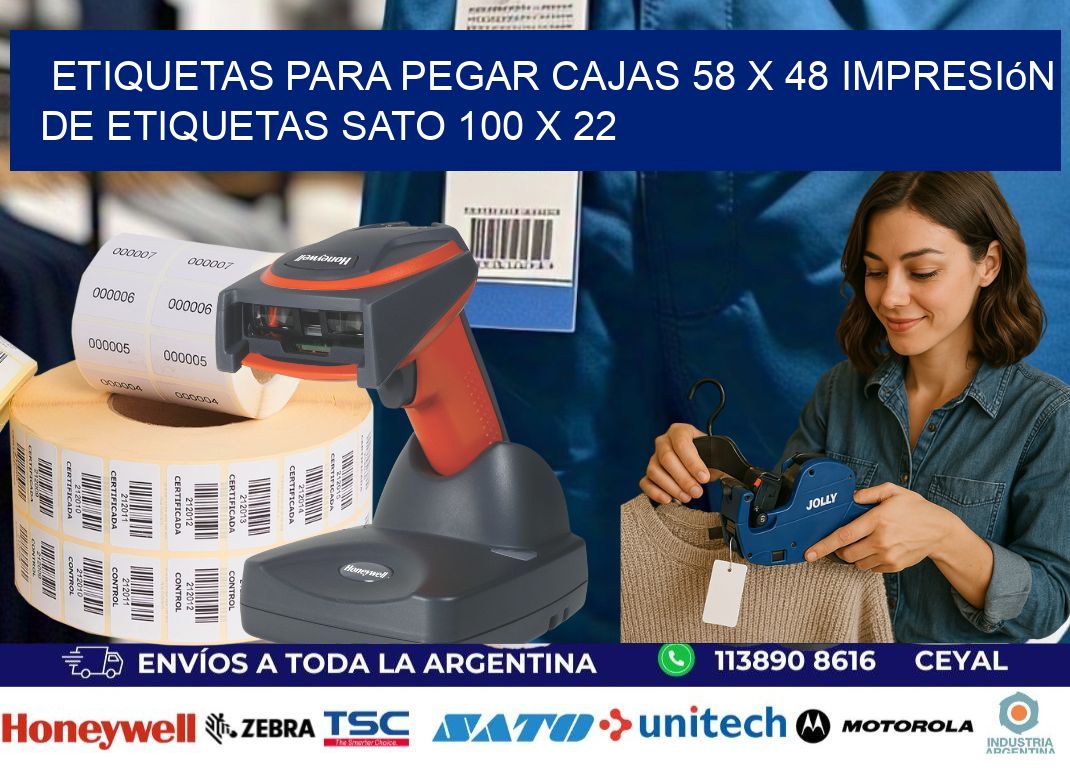 etiquetas para pegar cajas 58 x 48 impresión de etiquetas sato 100 x 22