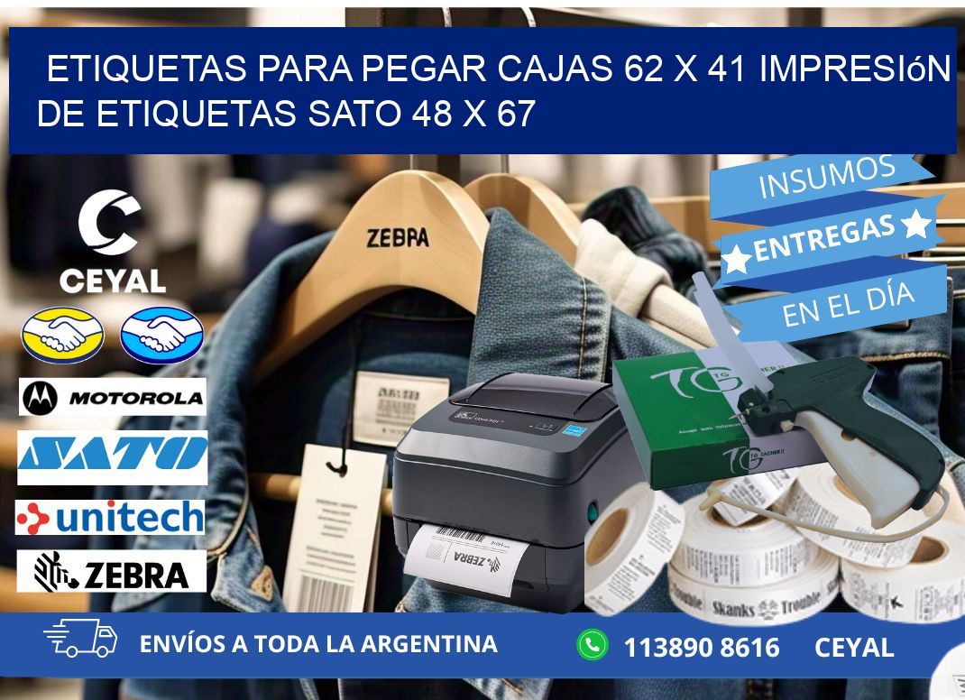 etiquetas para pegar cajas 62 x 41 impresión de etiquetas sato 48 x 67