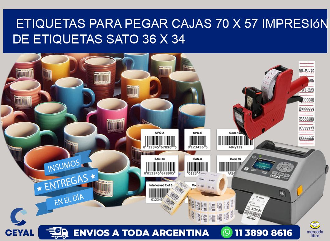 etiquetas para pegar cajas 70 x 57 impresión de etiquetas sato 36 x 34