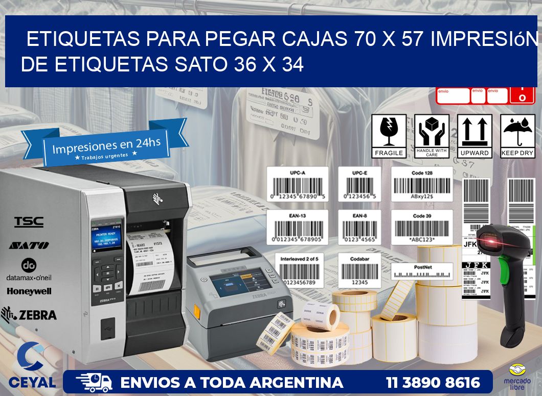 etiquetas para pegar cajas 70 x 57 impresión de etiquetas sato 36 x 34