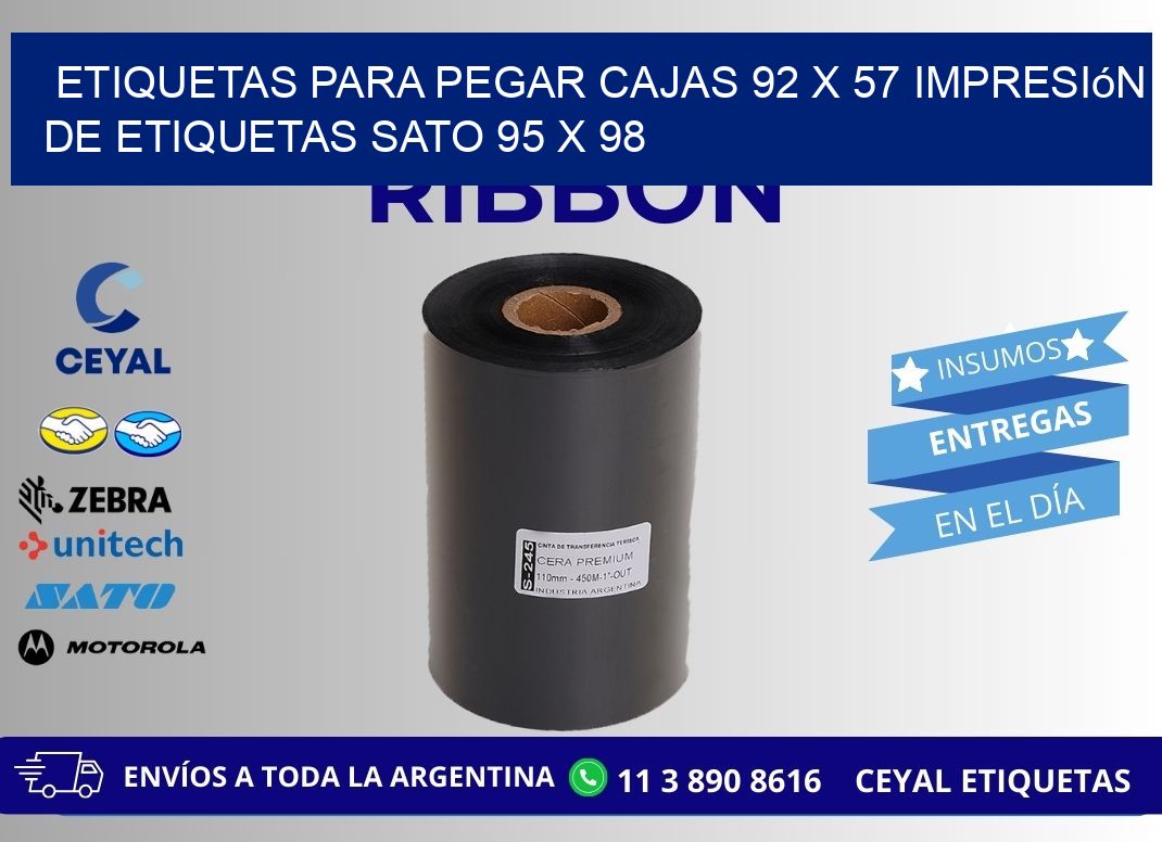 etiquetas para pegar cajas 92 x 57 impresión de etiquetas sato 95 x 98
