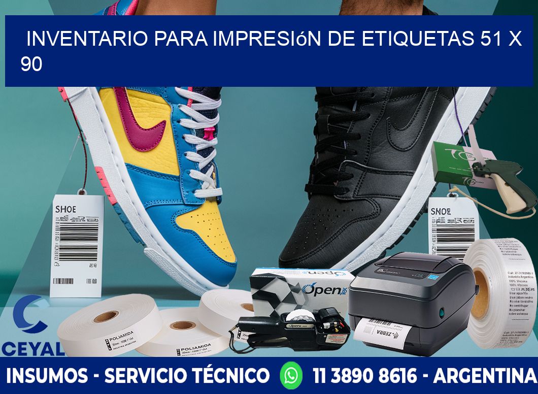 inventario para impresión de etiquetas 51 x 90
