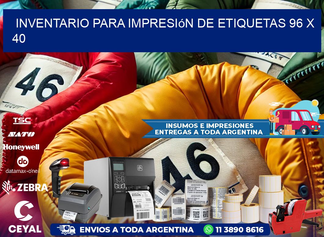 inventario para impresión de etiquetas 96 x 40
