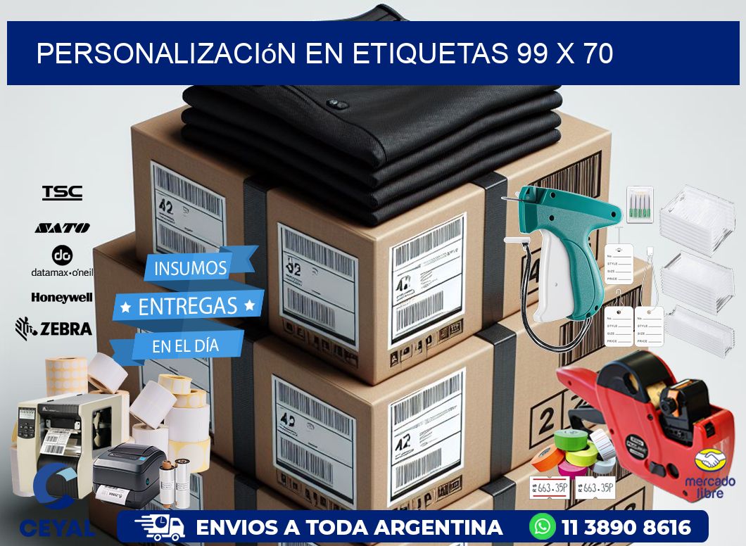 personalización en etiquetas 99 x 70
