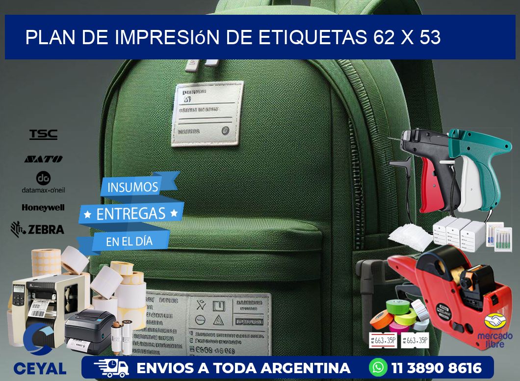 plan de impresión de etiquetas 62 x 53