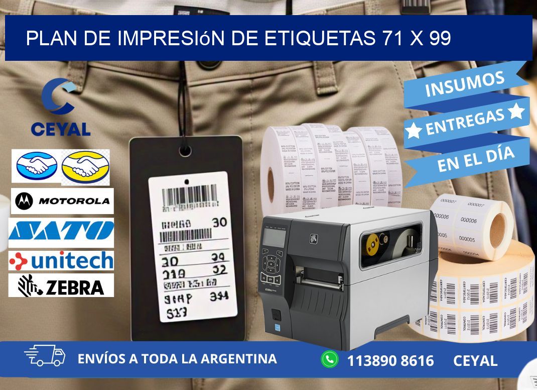 plan de impresión de etiquetas 71 x 99