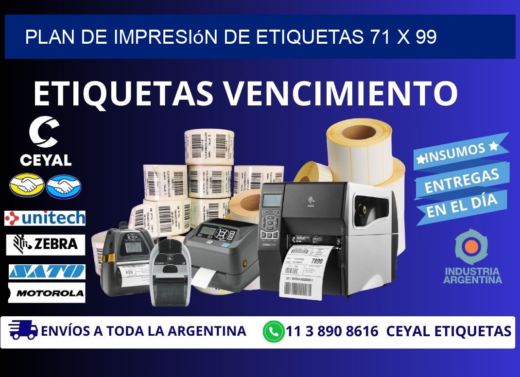 plan de impresión de etiquetas 71 x 99