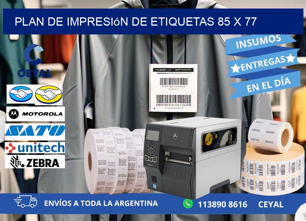plan de impresión de etiquetas 85 x 77