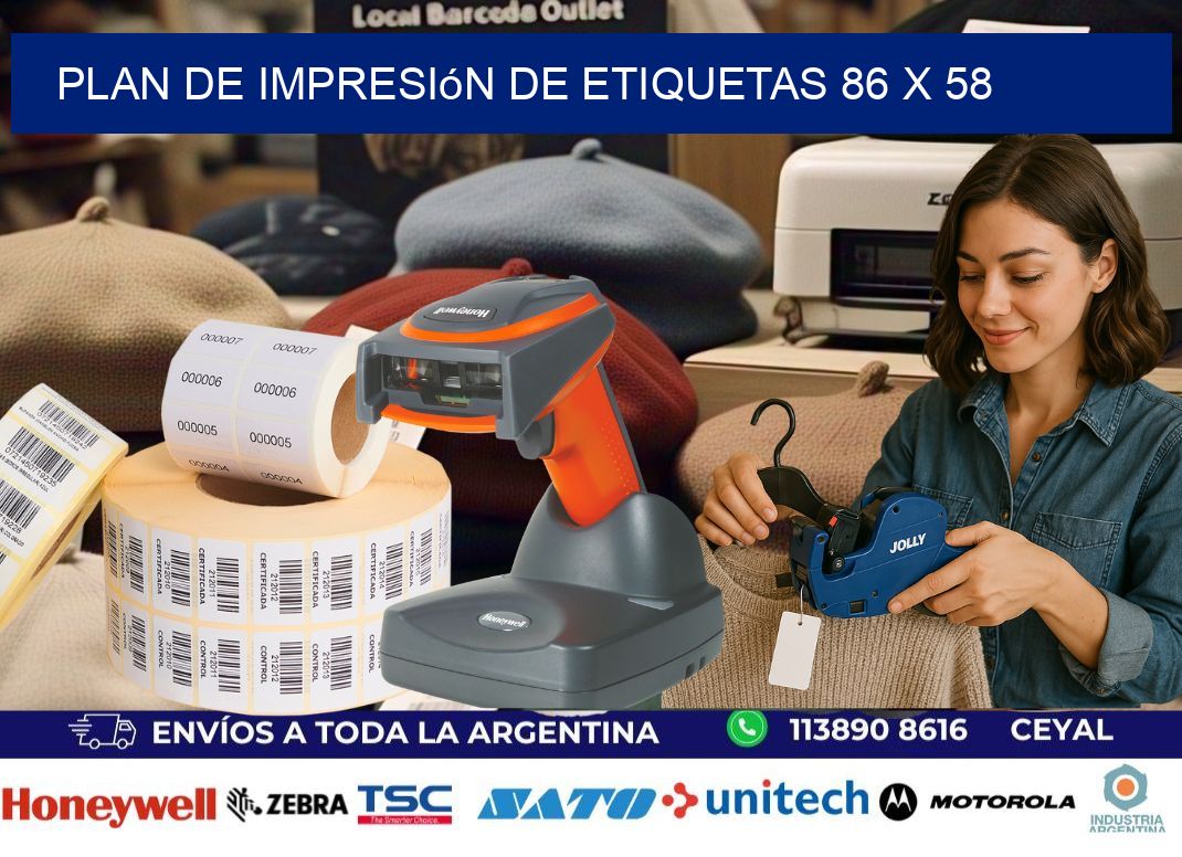 plan de impresión de etiquetas 86 x 58