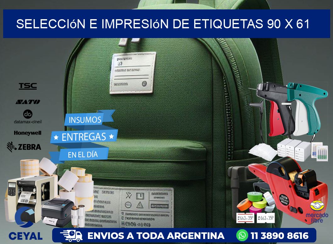 selección e impresión de etiquetas 90 x 61