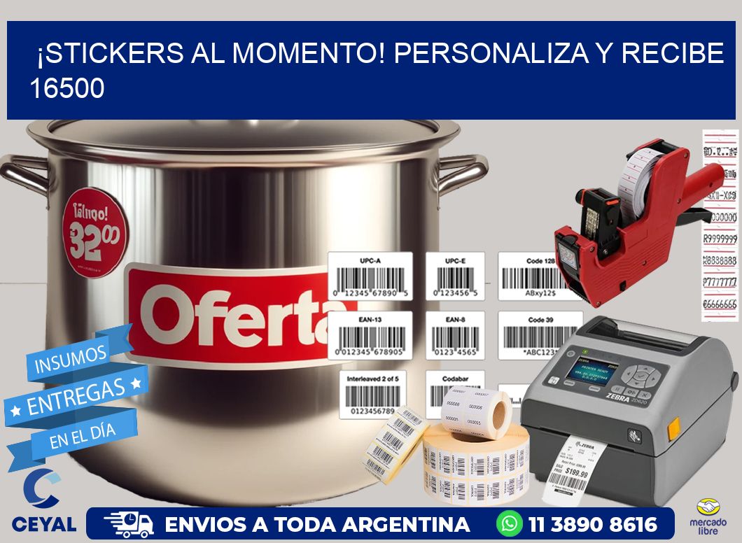 ¡Stickers al Momento! Personaliza y Recibe 16500