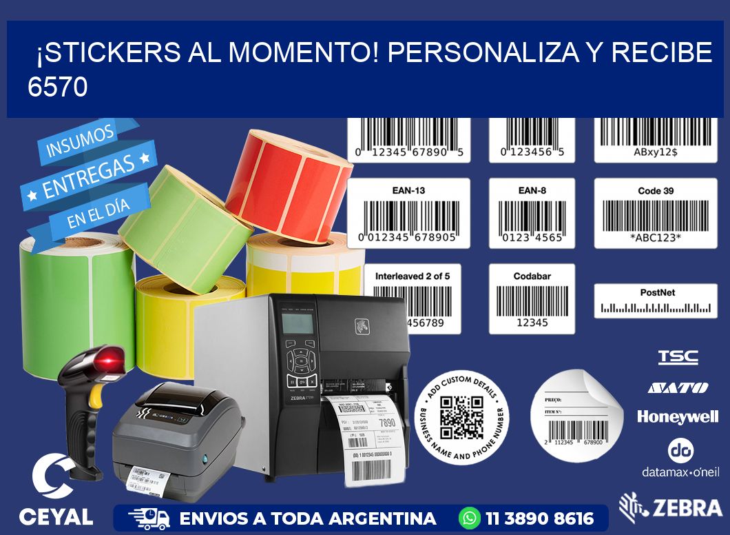 ¡Stickers al Momento! Personaliza y Recibe 6570