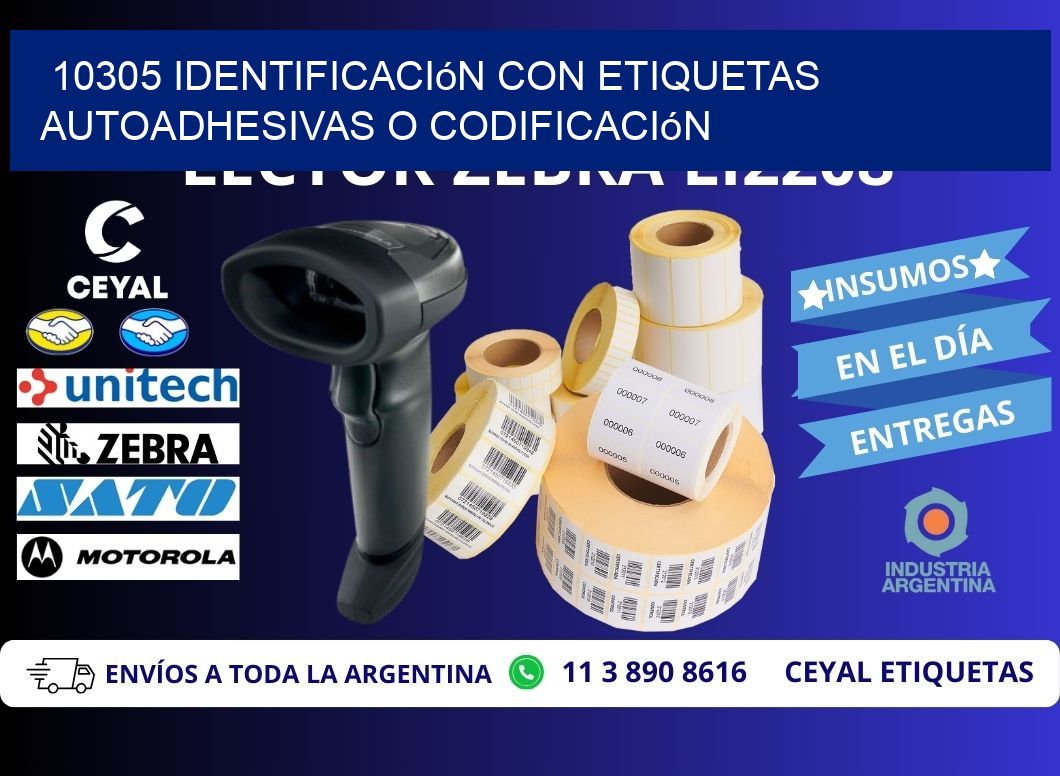 10305 identificación con etiquetas autoadhesivas o codificación