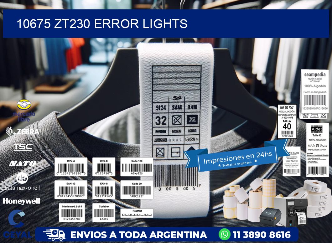 10675 ZT230 error lights