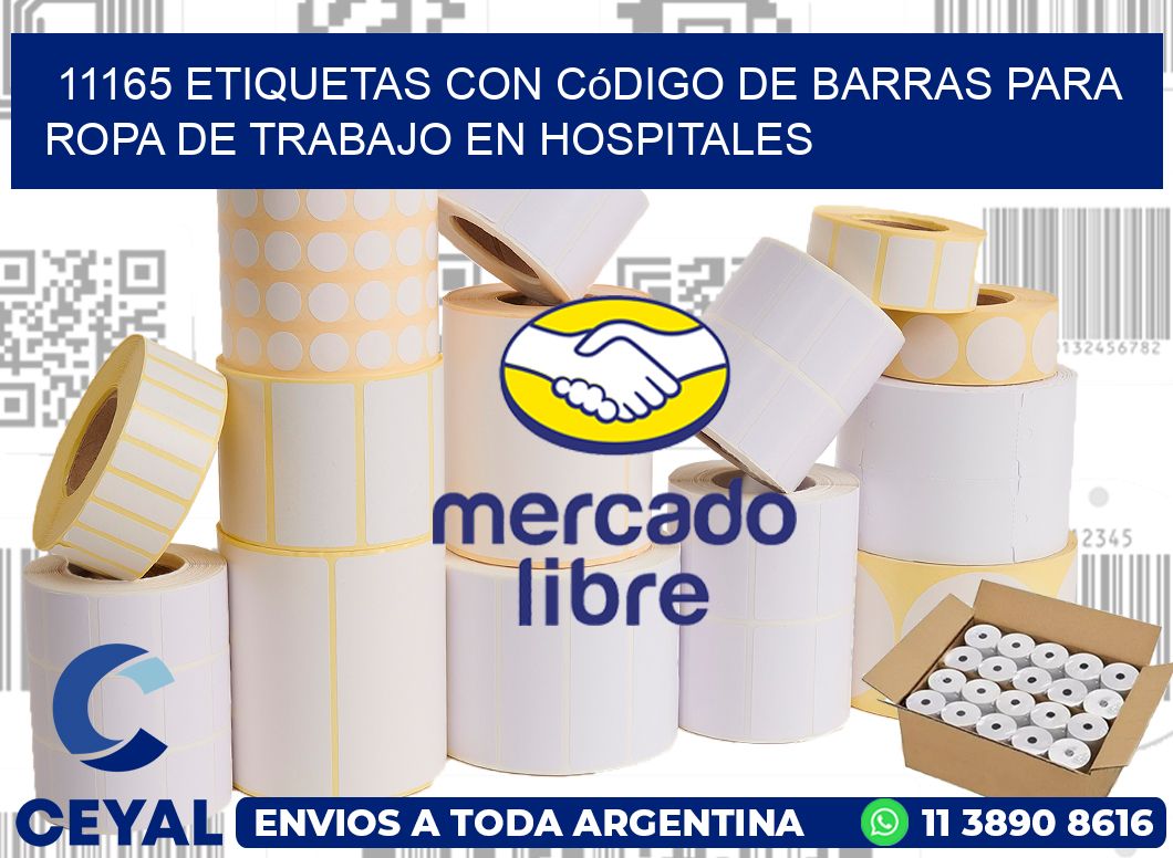 11165 Etiquetas con código de barras para ropa de trabajo en hospitales