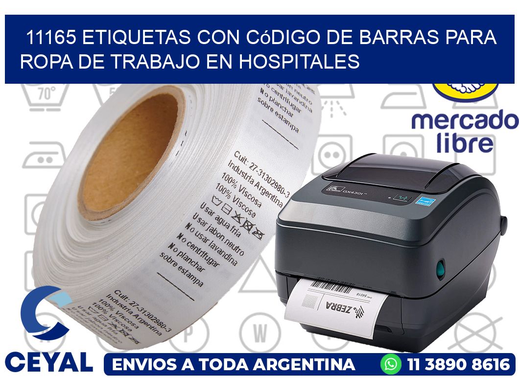 11165 Etiquetas con código de barras para ropa de trabajo en hospitales