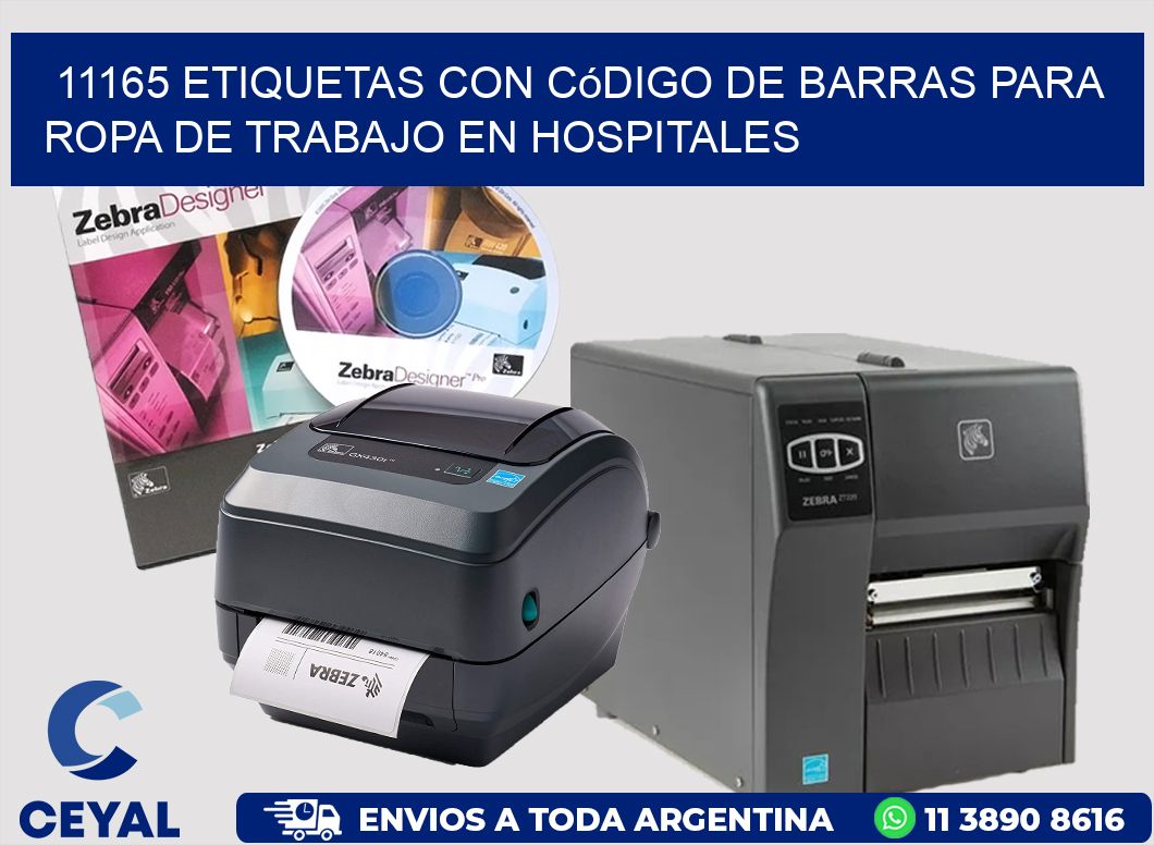 11165 Etiquetas con código de barras para ropa de trabajo en hospitales