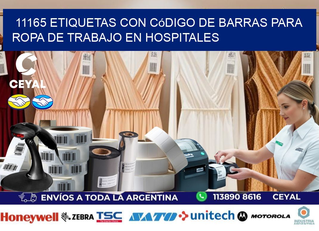 11165 Etiquetas con código de barras para ropa de trabajo en hospitales