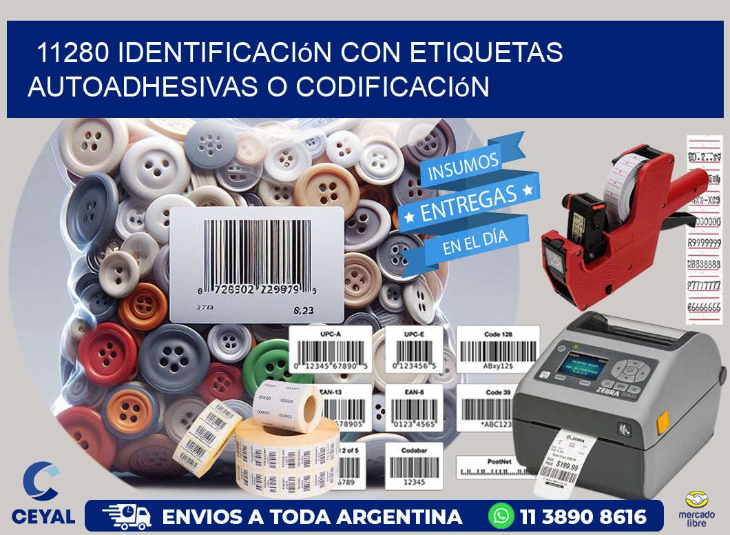 11280 identificación con etiquetas autoadhesivas o codificación