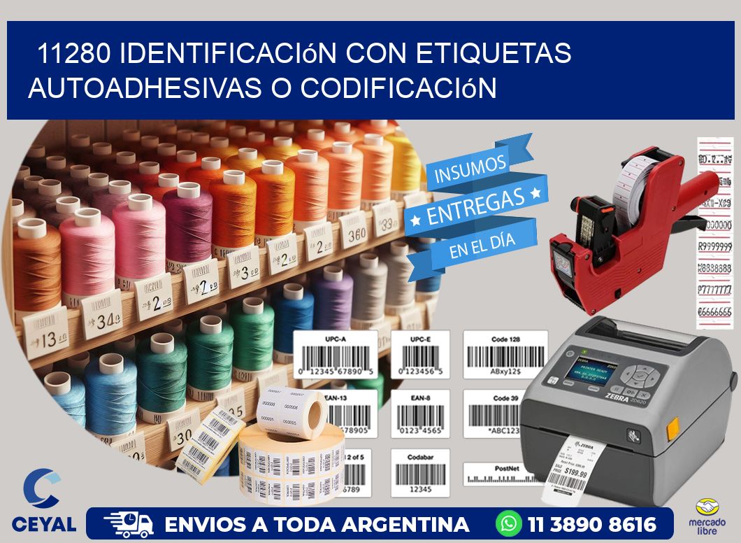 11280 identificación con etiquetas autoadhesivas o codificación