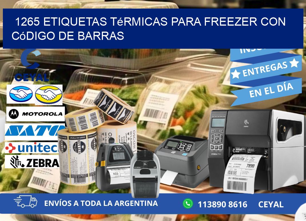 1265 etiquetas térmicas para freezer con código de barras