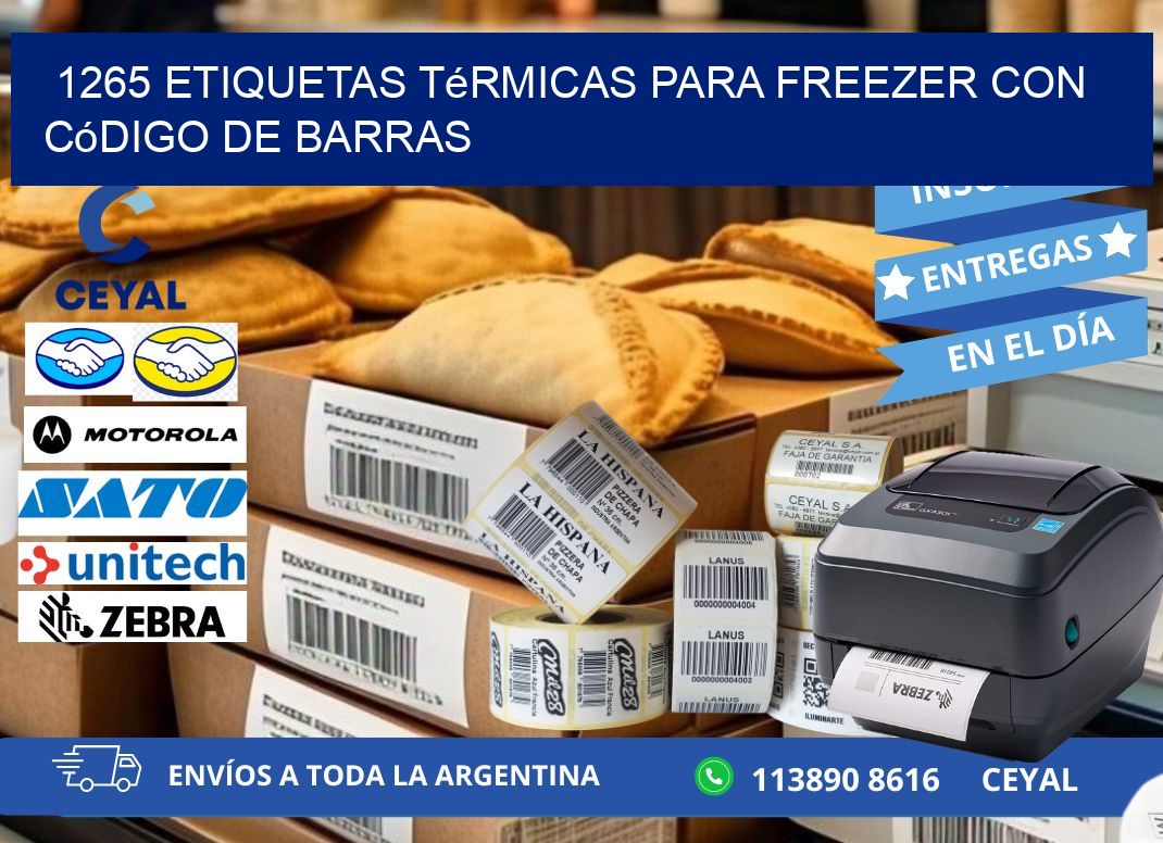 1265 etiquetas térmicas para freezer con código de barras