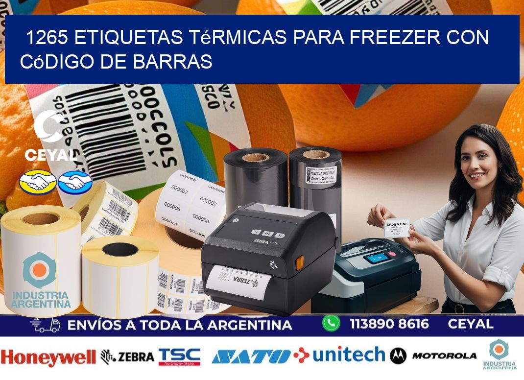 1265 etiquetas térmicas para freezer con código de barras