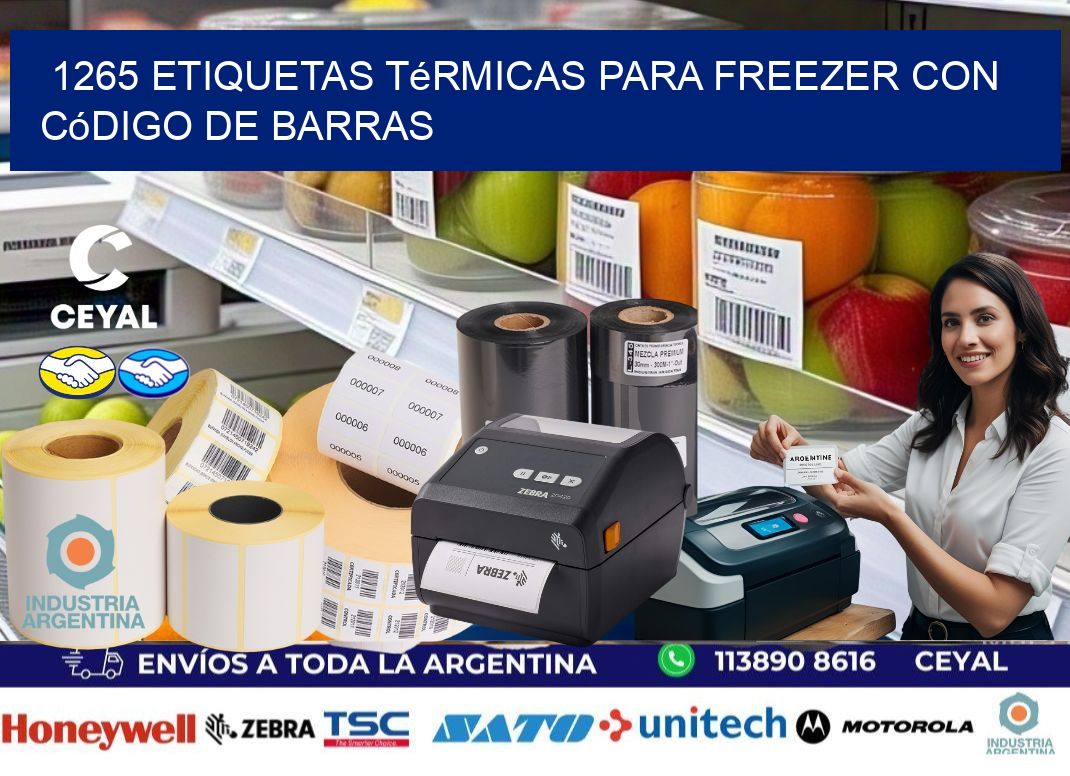 1265 etiquetas térmicas para freezer con código de barras