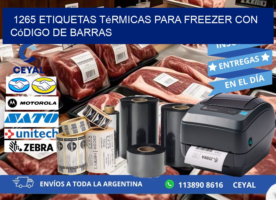 1265 etiquetas térmicas para freezer con código de barras