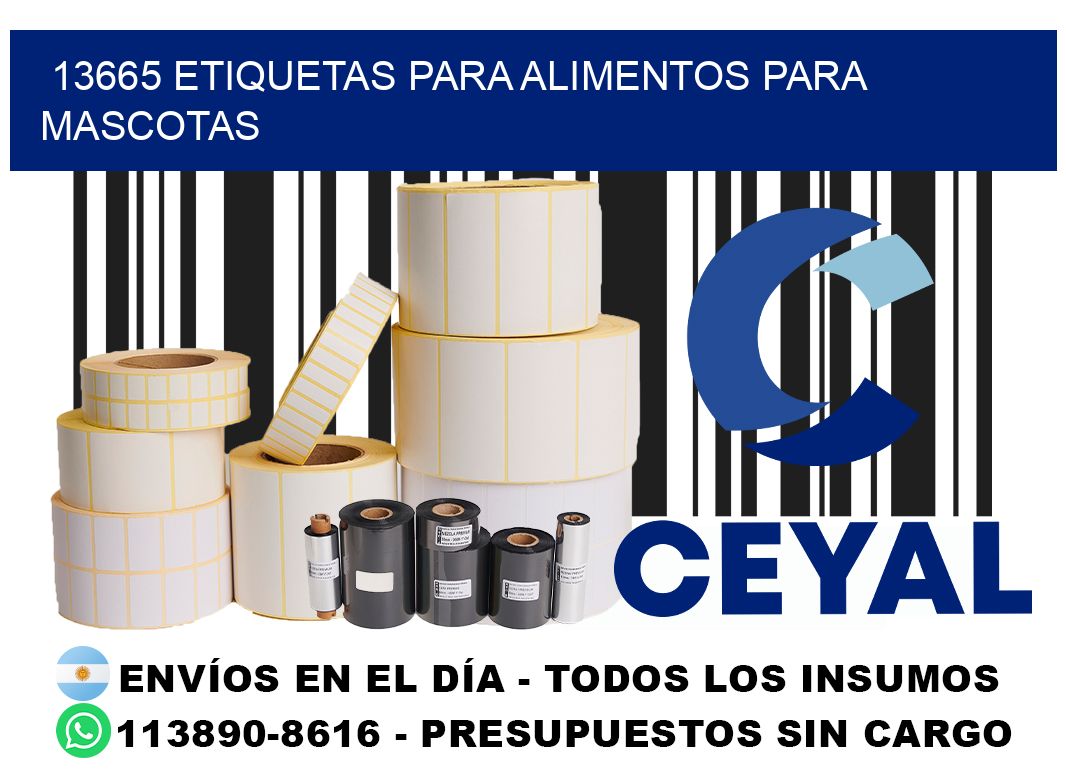 13665 Etiquetas para alimentos para mascotas