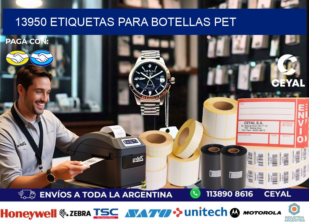 13950 Etiquetas para botellas PET