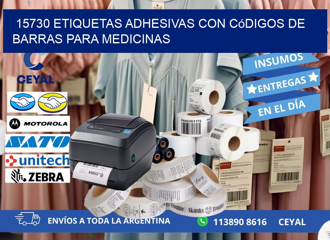 15730 etiquetas adhesivas con códigos de barras para medicinas