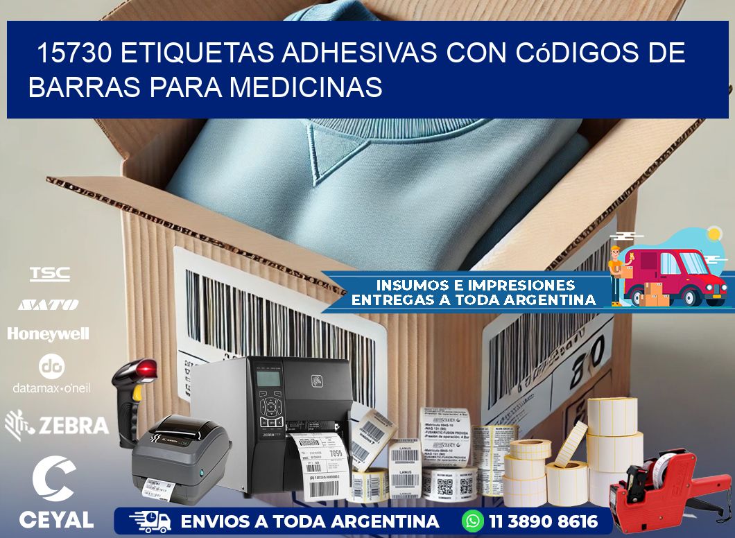 15730 etiquetas adhesivas con códigos de barras para medicinas