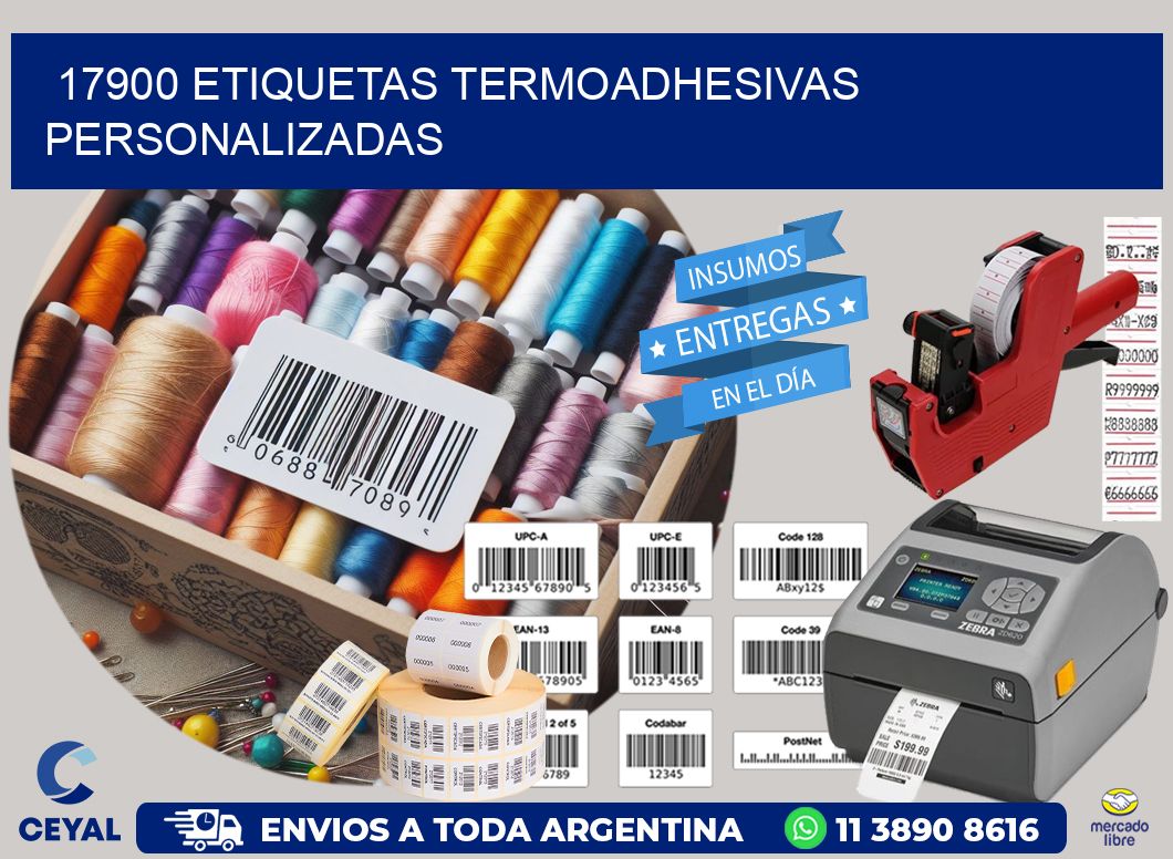 17900 Etiquetas termoadhesivas personalizadas