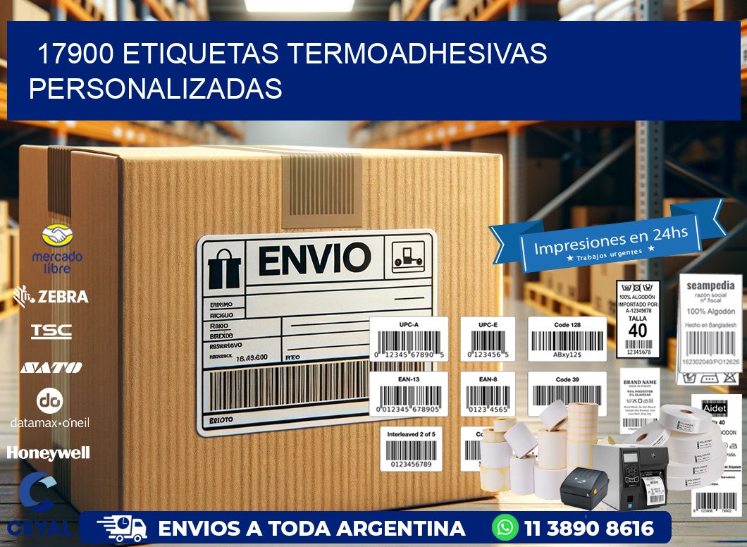 17900 Etiquetas termoadhesivas personalizadas