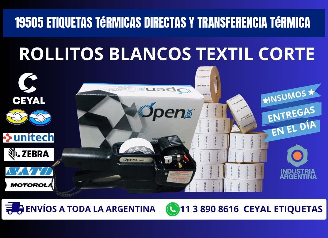 19505 etiquetas térmicas directas y transferencia térmica