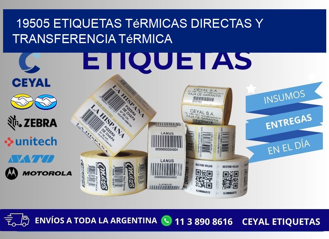 19505 etiquetas térmicas directas y transferencia térmica