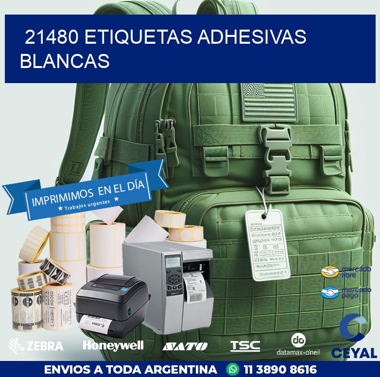 21480 etiquetas adhesivas blancas