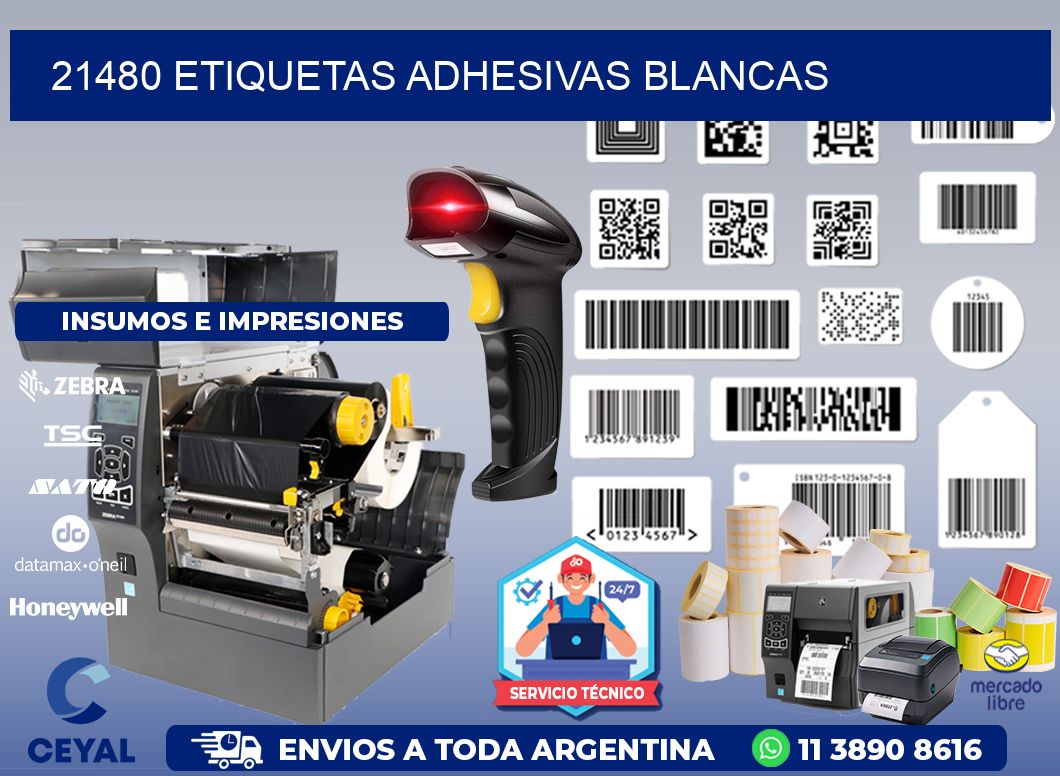 21480 etiquetas adhesivas blancas