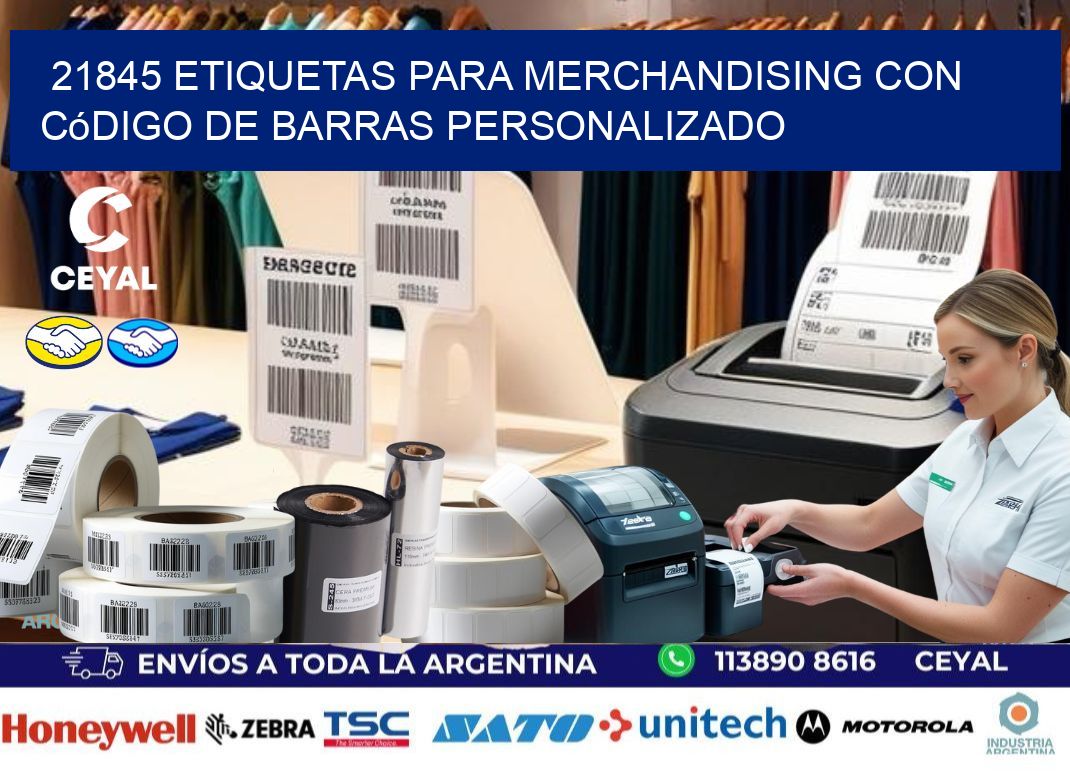 21845 etiquetas para merchandising con código de barras personalizado