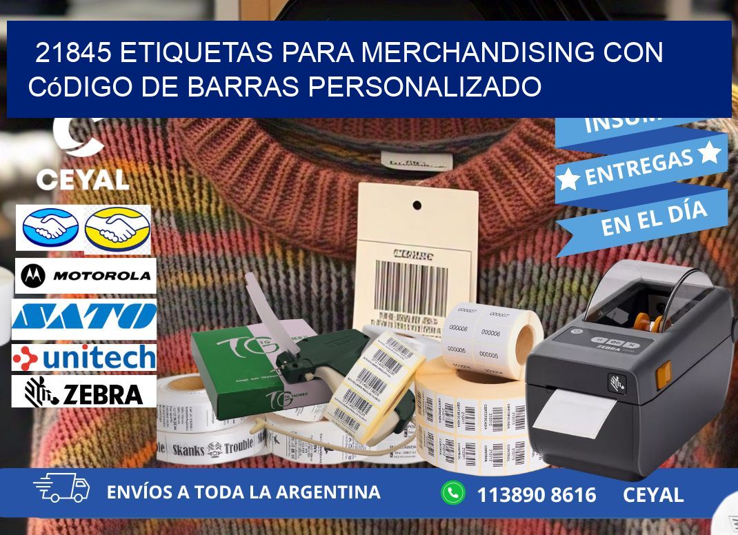 21845 etiquetas para merchandising con código de barras personalizado