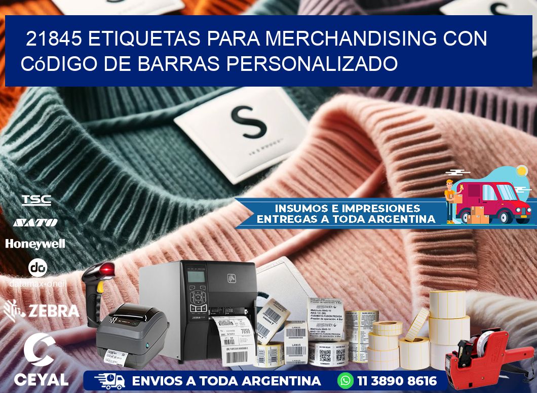 21845 etiquetas para merchandising con código de barras personalizado