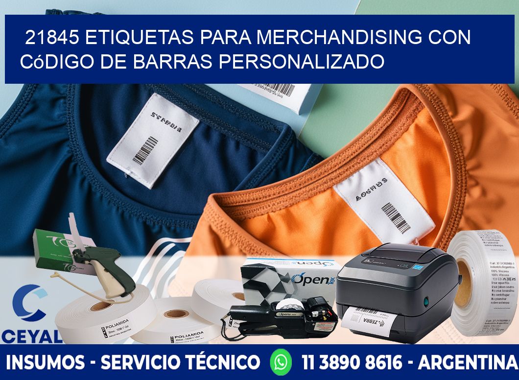 21845 etiquetas para merchandising con código de barras personalizado