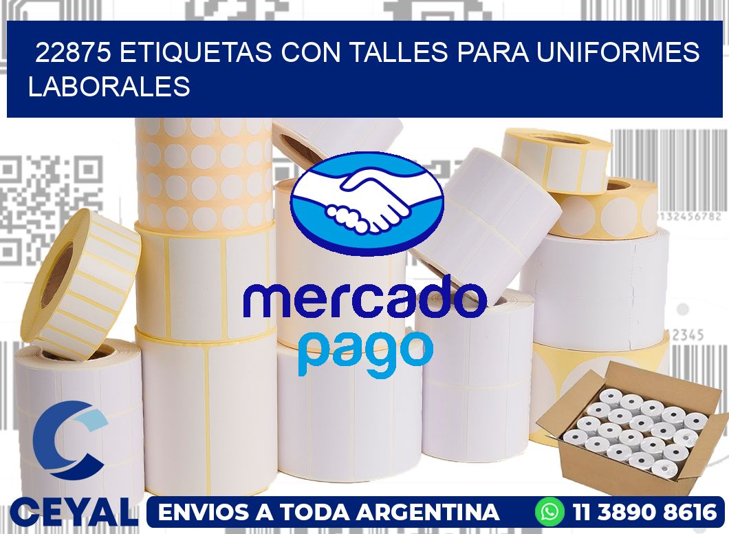 22875 etiquetas con talles para uniformes laborales